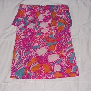 Lilly Pulitzer strapless Wiley ruffle top🌺